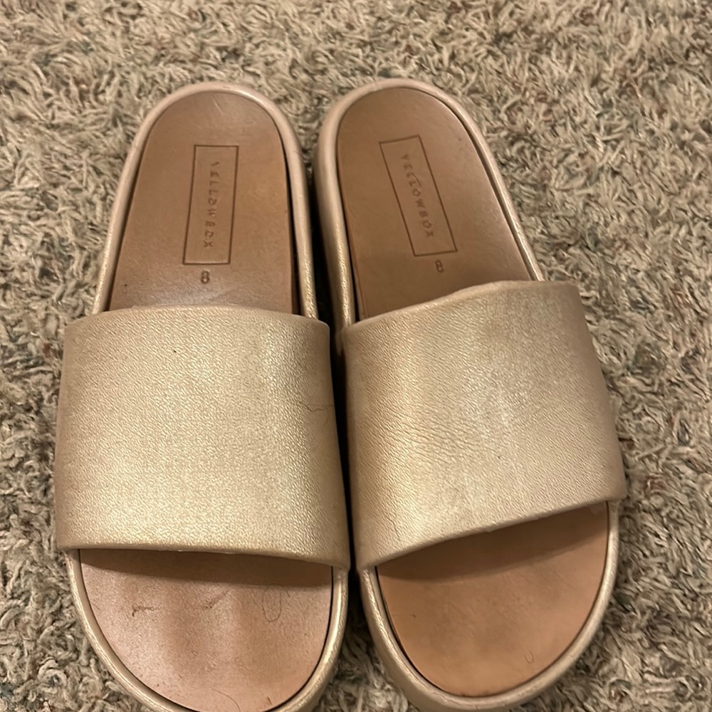Gold Yellow Box Women Sandals